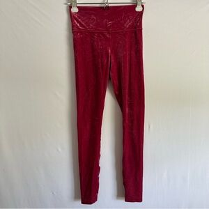 Athleta Elation Velvet Tight Leggings pink red size XS